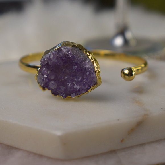 Metaphysical, Crystal, Wiccan, Holistic, Gemstone Jewelry - ***Last One*** Amethyst Geode Cuff